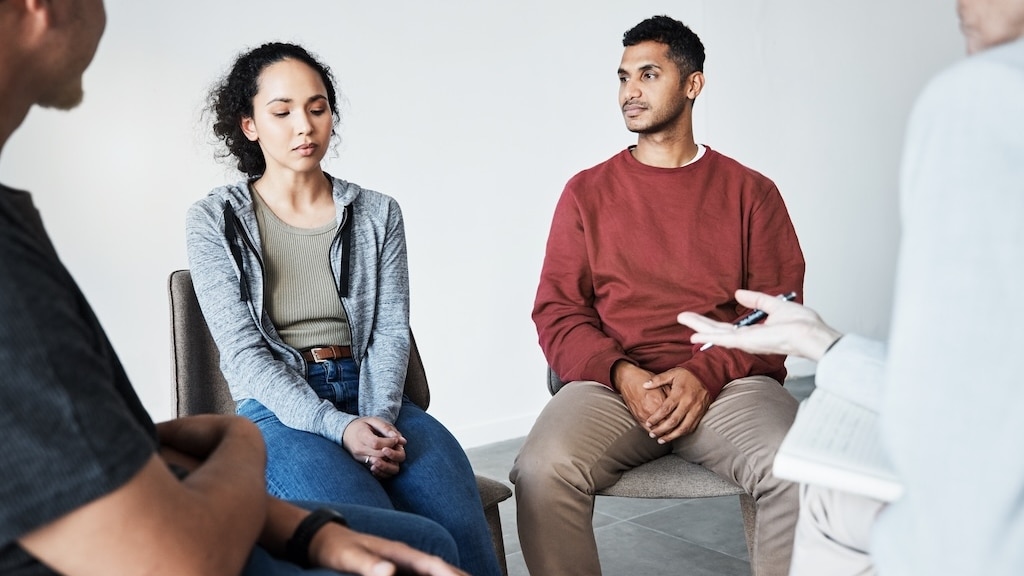 Family intervention with young woman struggling with addiction