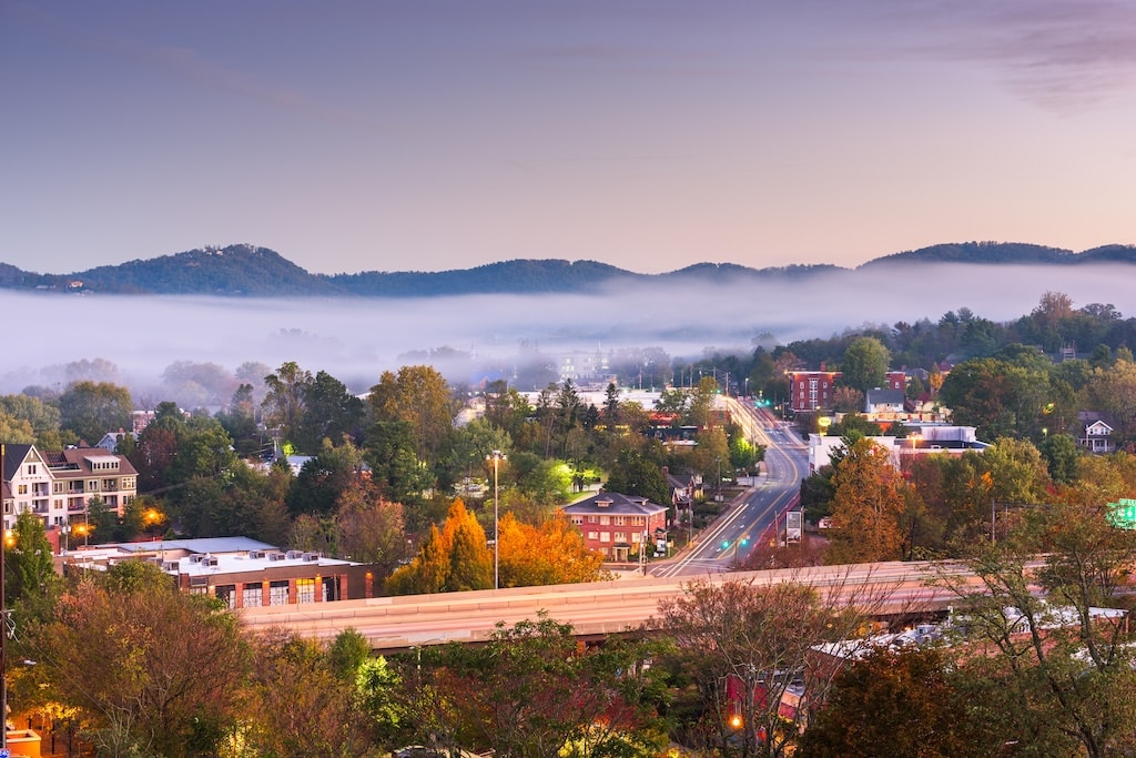 locations near Hendersonville, North Carolina, including Asheville