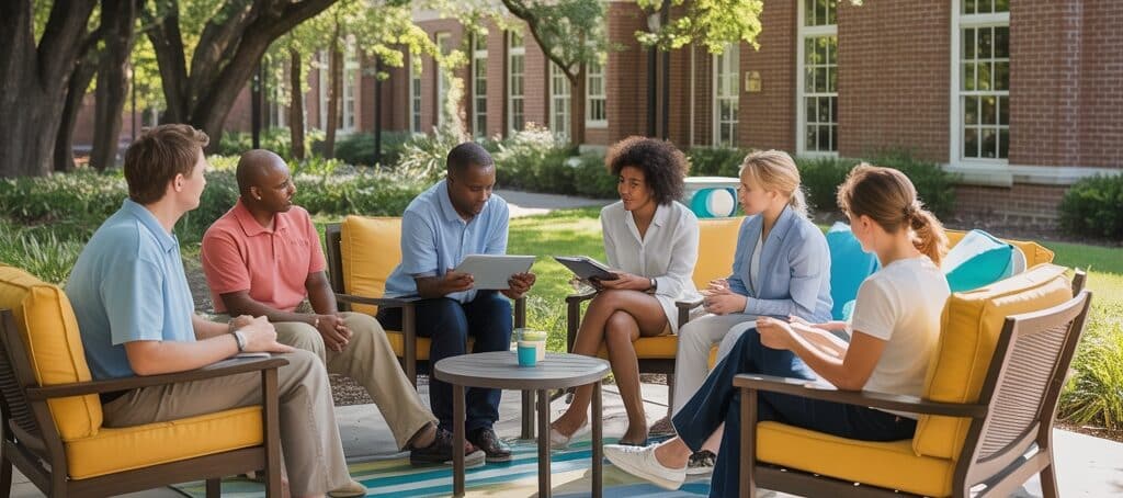 group therapy session outdoors in charlotte, nc