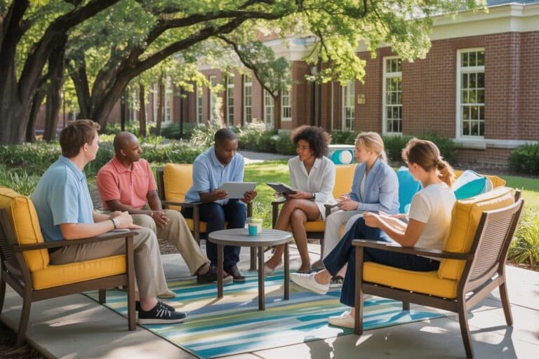 group therapy session outdoors in charlotte, nc