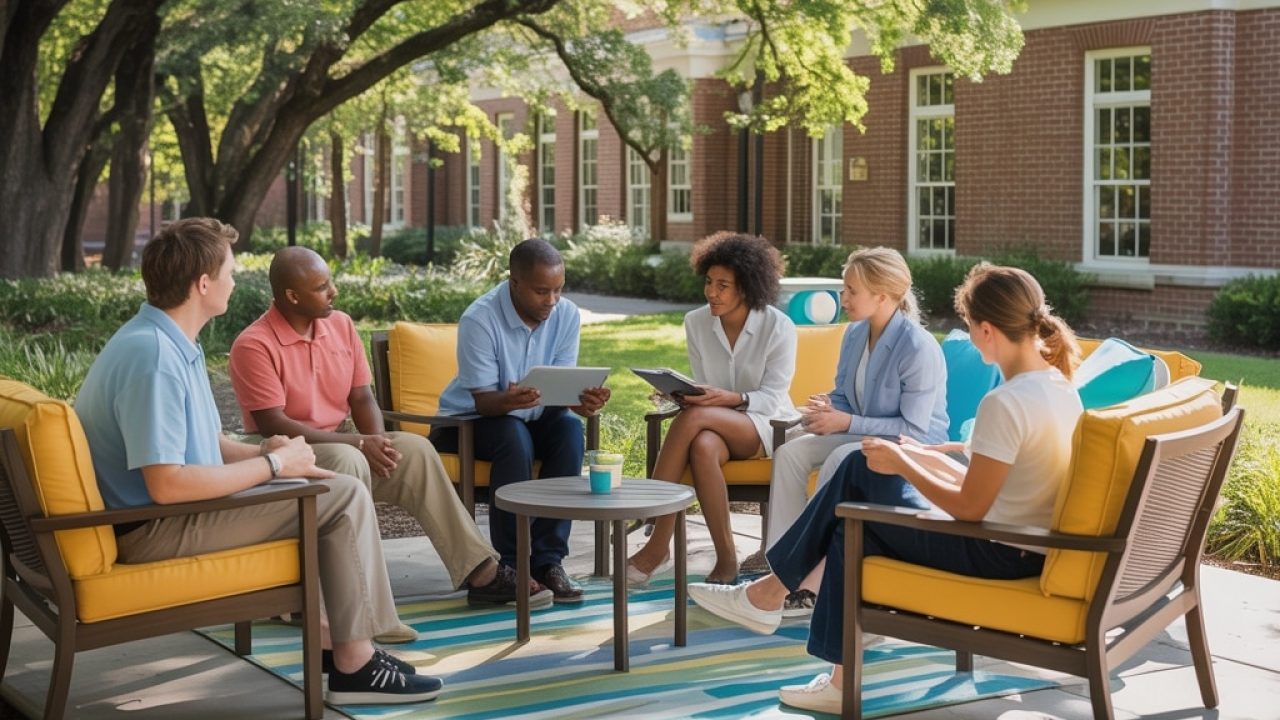 group therapy session outdoors in charlotte, nc