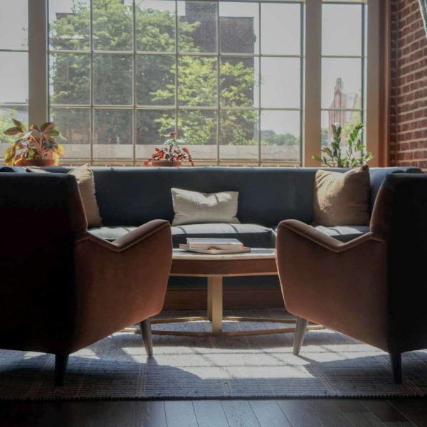 a couch and chair in a room